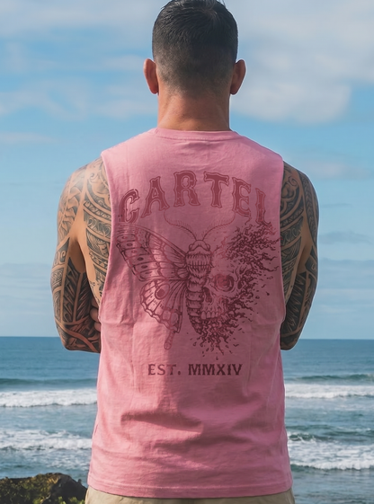 Dead Bloom Cut-Off Tank - Dusty Rose