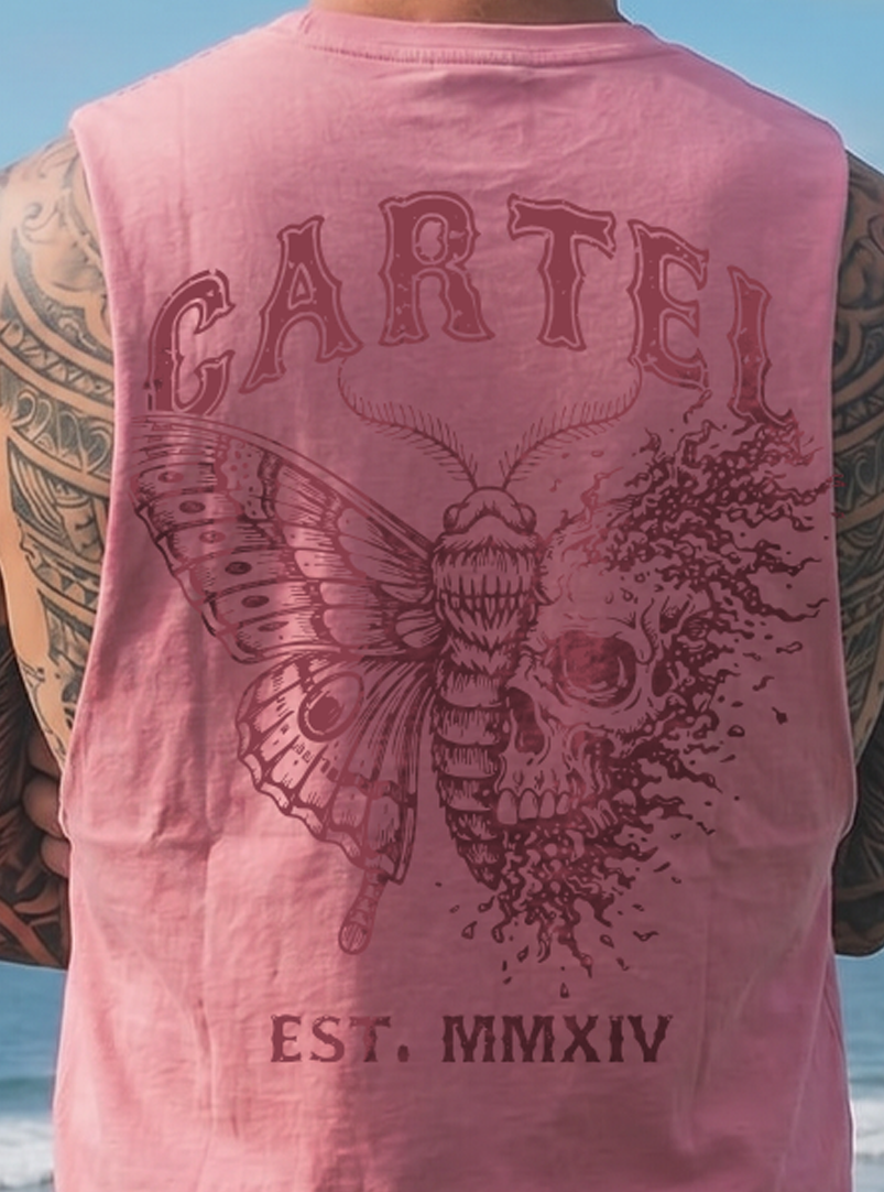 Dead Bloom Cut-Off Tank - Dusty Rose