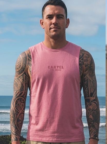 Dead Bloom Cut-Off Tank - Dusty Rose