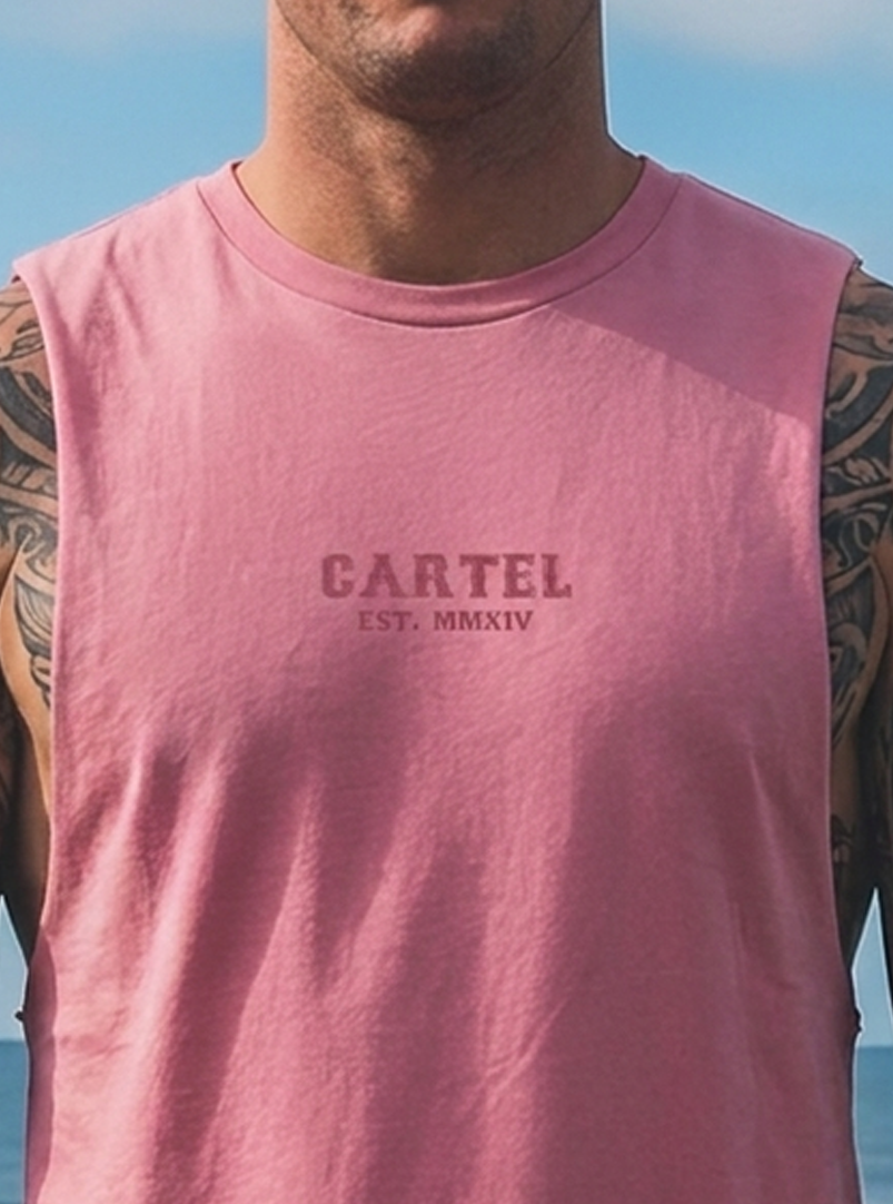 Dead Bloom Cut-Off Tank - Dusty Rose