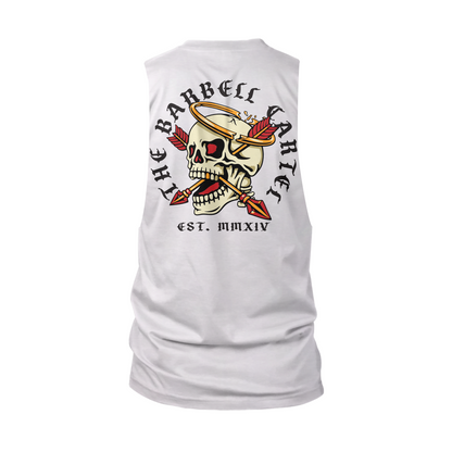 Halo Cut-Off Tank - White