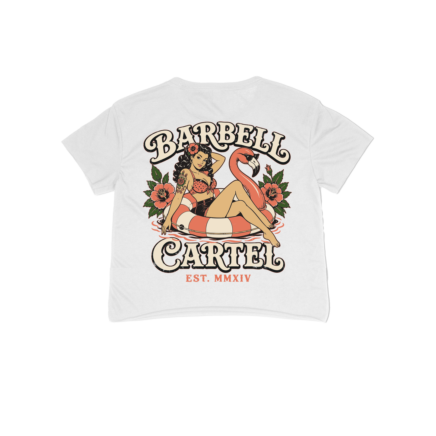 Poolside Paradise Hand Cut Crop - White