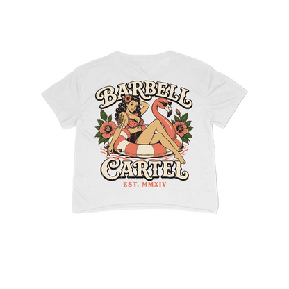 Poolside Paradise Hand Cut Crop - White
