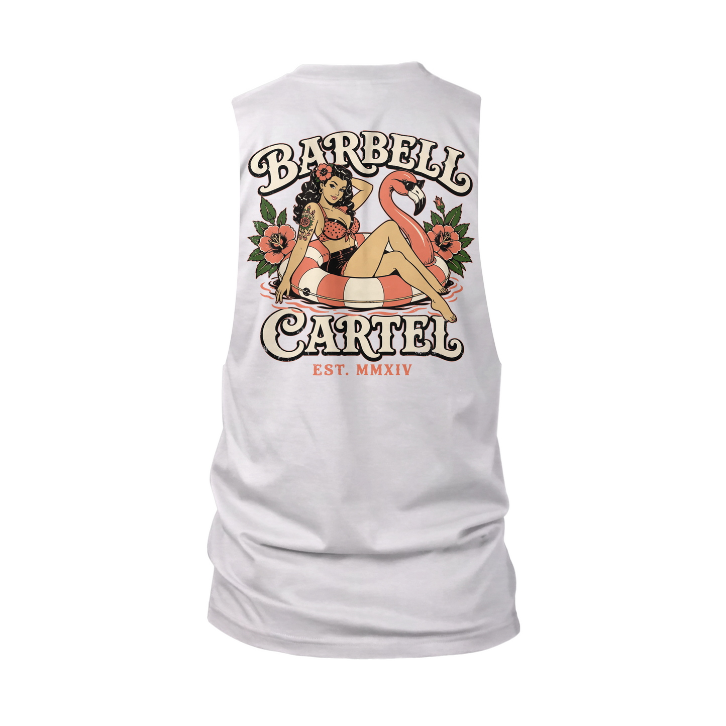 Poolside Paradise Cut-Off Tank - White