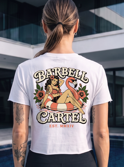 Poolside Paradise Hand Cut Crop - White