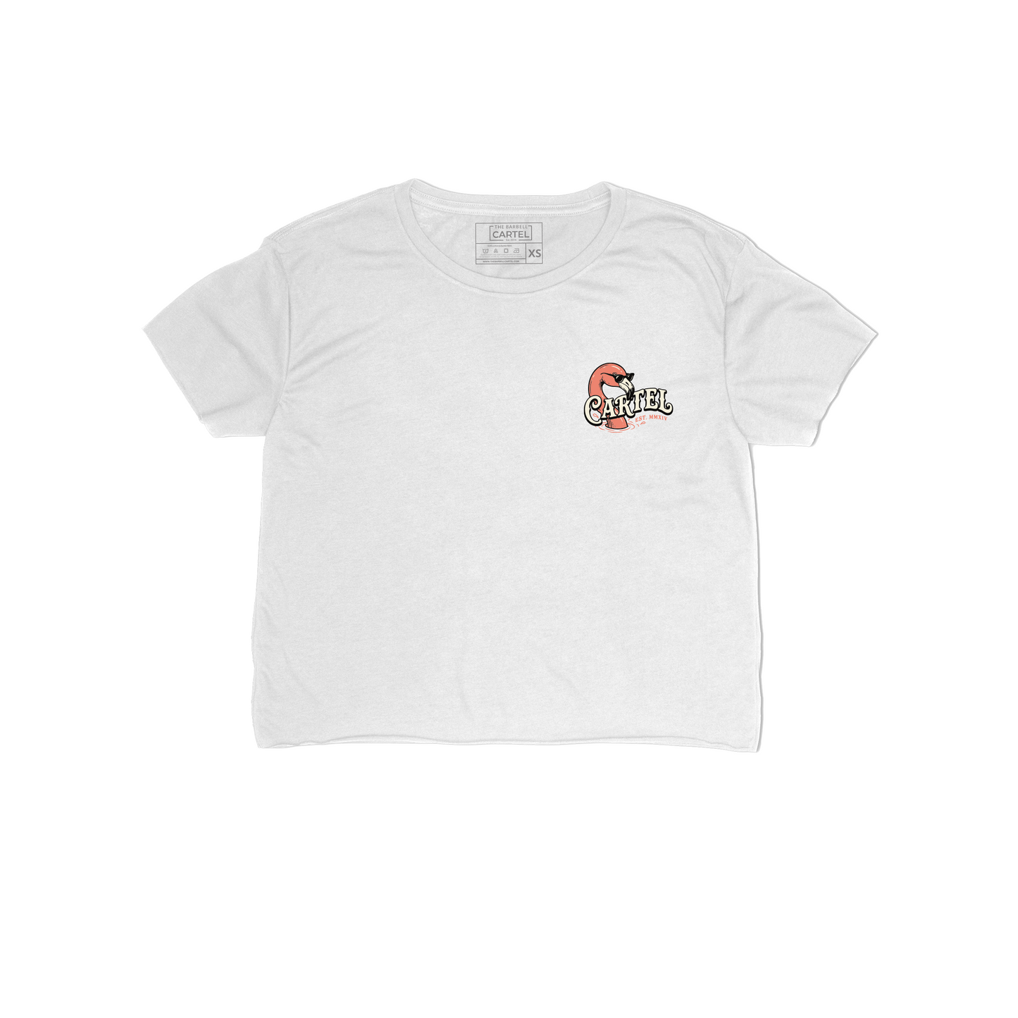 Poolside Paradise Hand Cut Crop - White