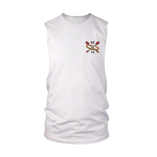 Halo Cut-Off Tank - White