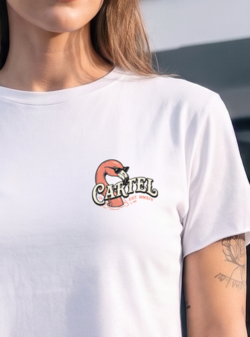 Poolside Paradise Hand Cut Crop - White