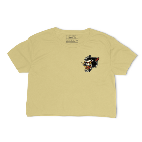 Wild Cat Crop T-Shirt - Banana