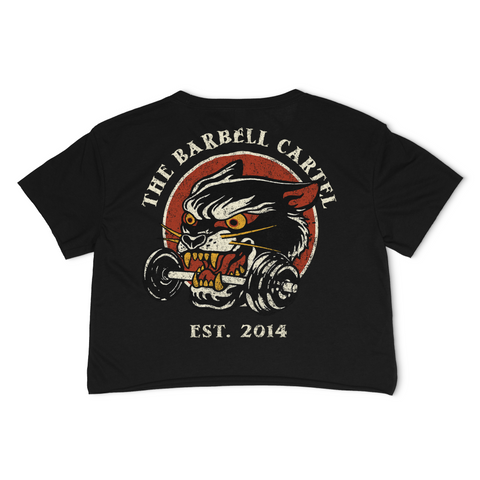 Wild Cat Crop T-Shirt - Black