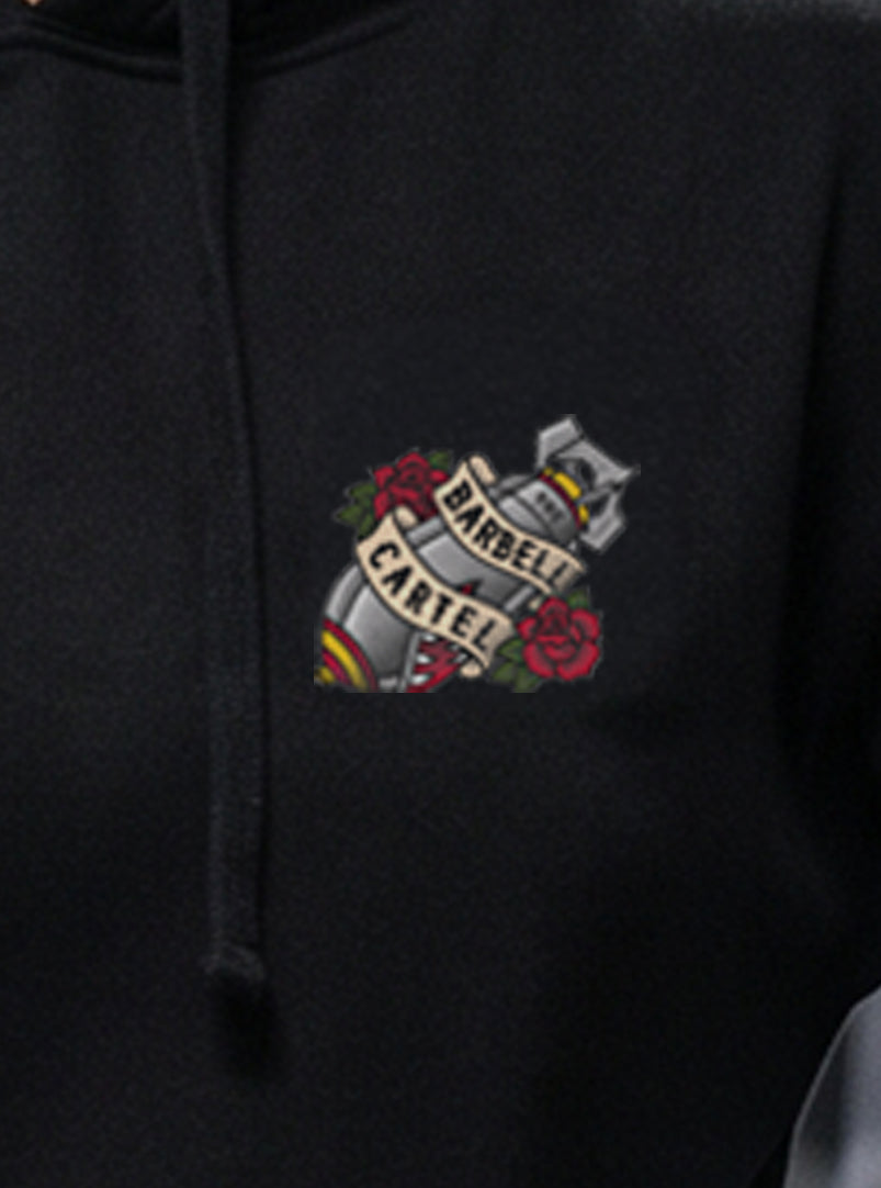 Women's Bomber Girl Hoodie - Black - front view on model