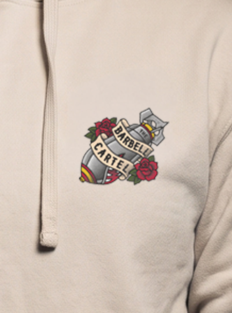 Women's Bomber Girl Hoodie - Sand - front view on model