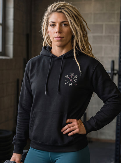 Women's Broken Arrow 2.0 Hoodie - Black - front view on model
