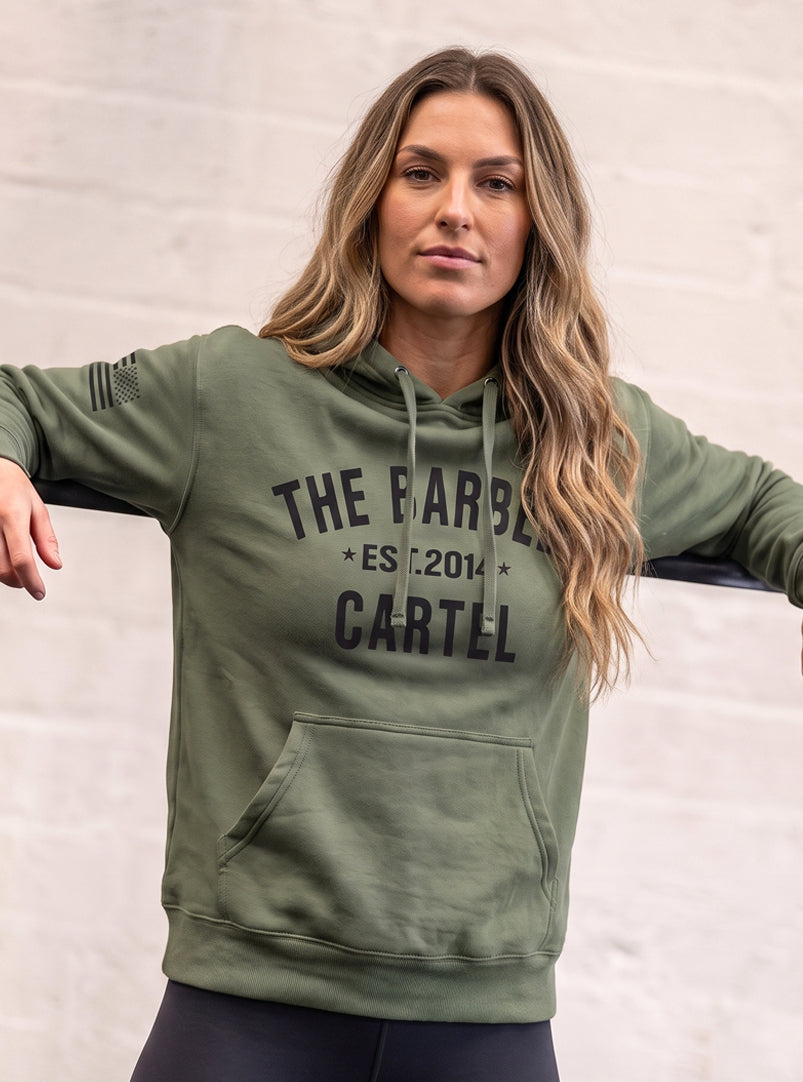 Women's Classic Logo Hoodie - Fern Green - front view on model