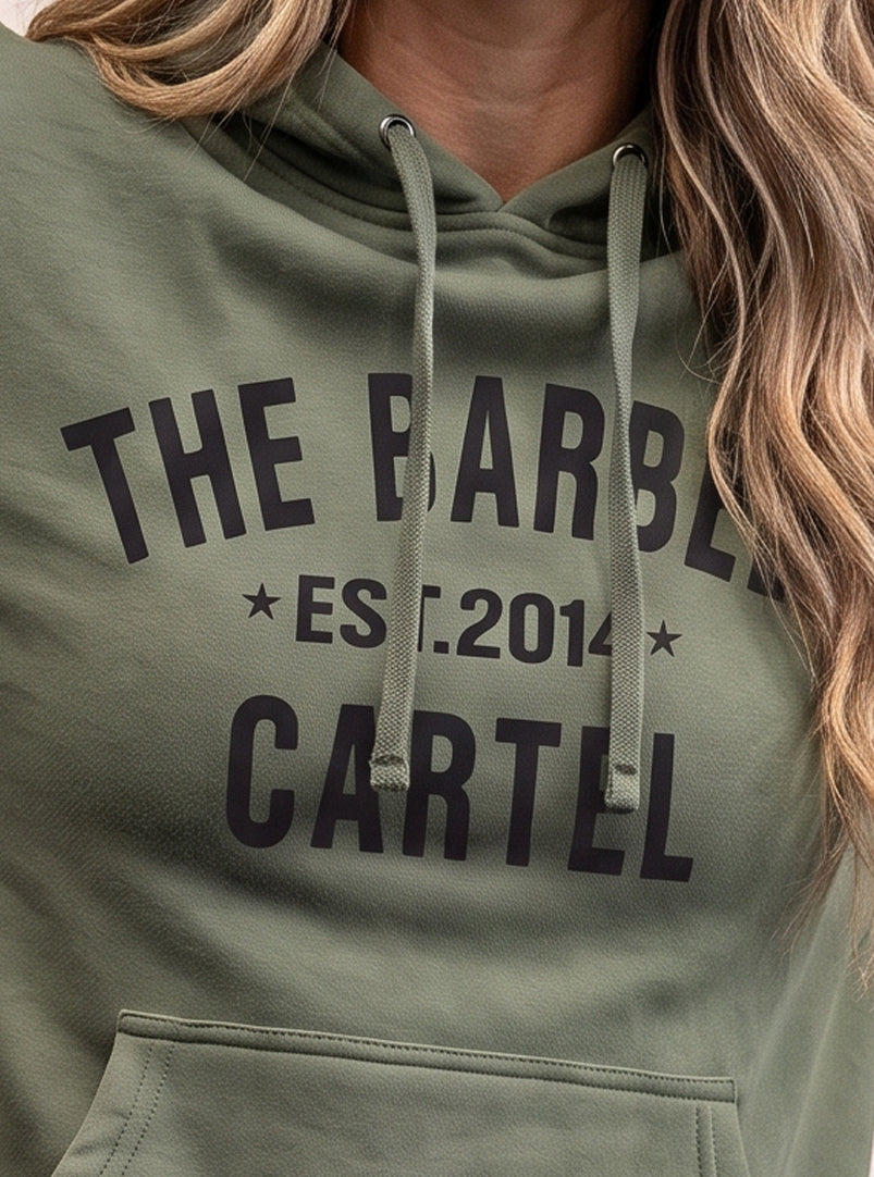 Women's Classic Logo Hoodie - Fern Green - front view on model