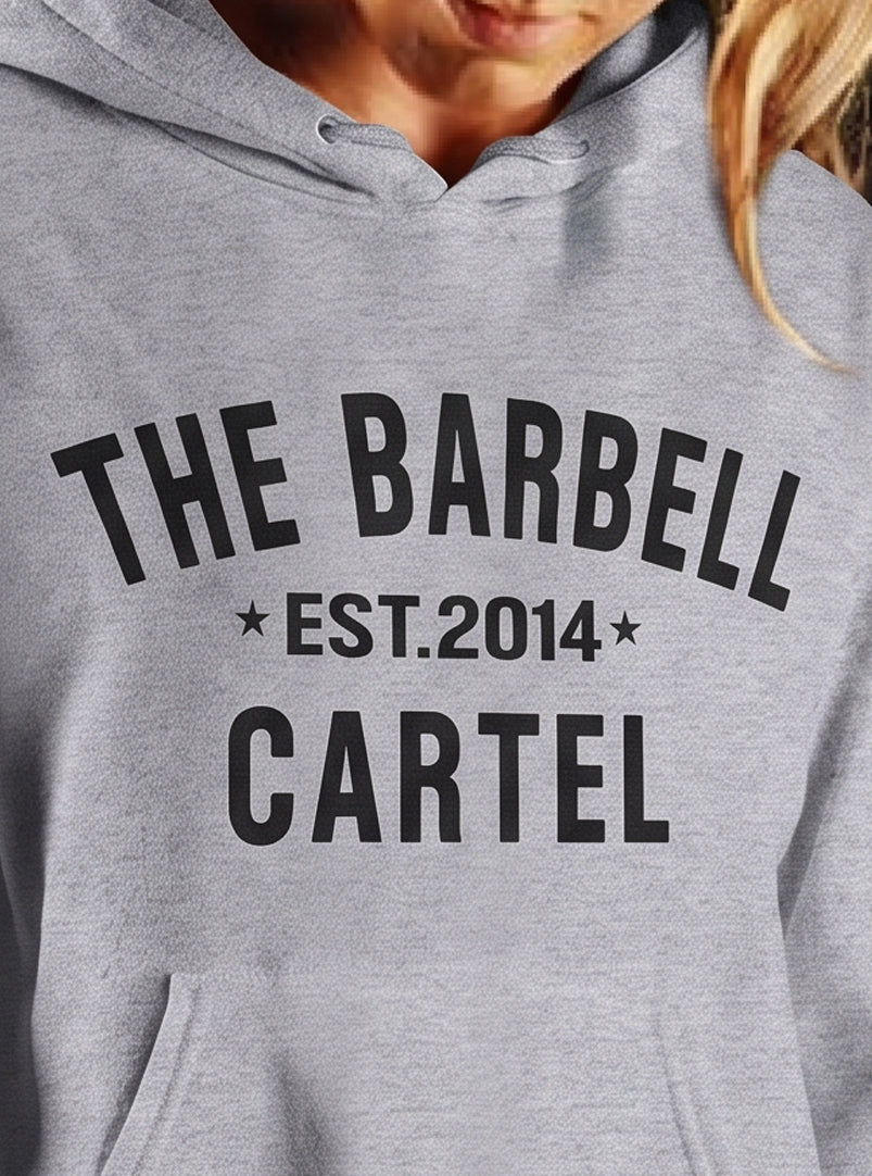 Women's Classic Logo Hoodie - Heather Grey - front view on model