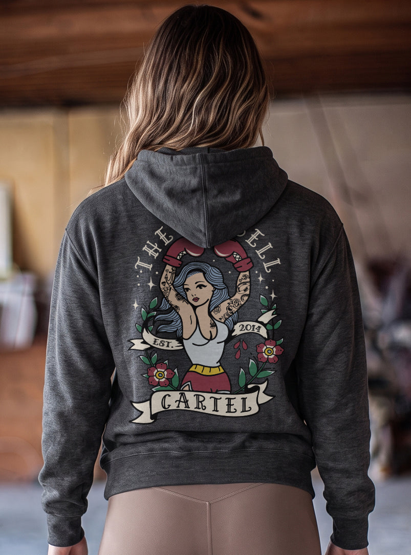 Women's Million Dollar Baby Hoodie - Graphite - back view on model