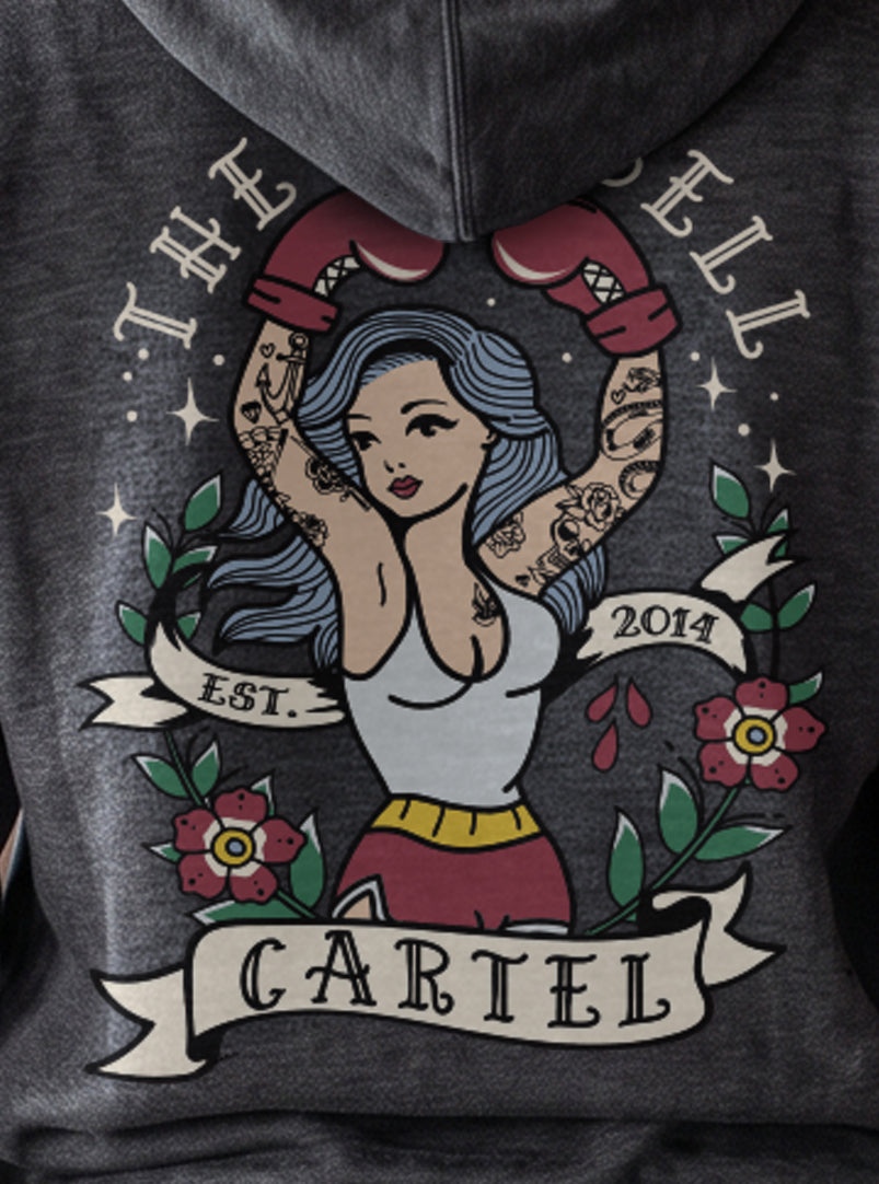 Women's Million Dollar Baby Hoodie - Graphite - back view on model