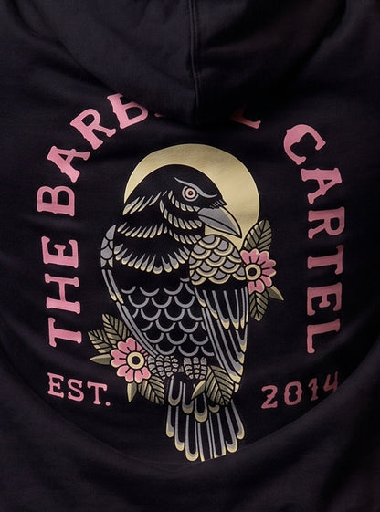 Women's Raven Hoodie - Black - back view on model