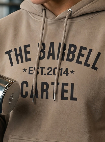 Women's Classic Logo Hoodie - Safari - front view on model