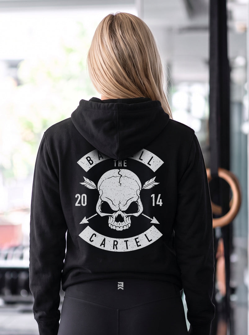 Women's Skull & Arrow Hoodie - Black - back view on model