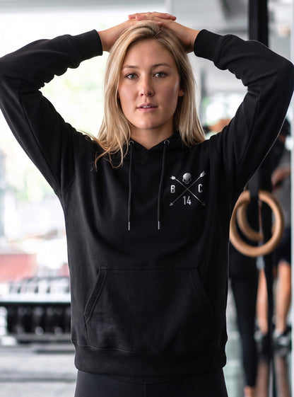 Women's Skull & Arrow Hoodie - Black - front view on model