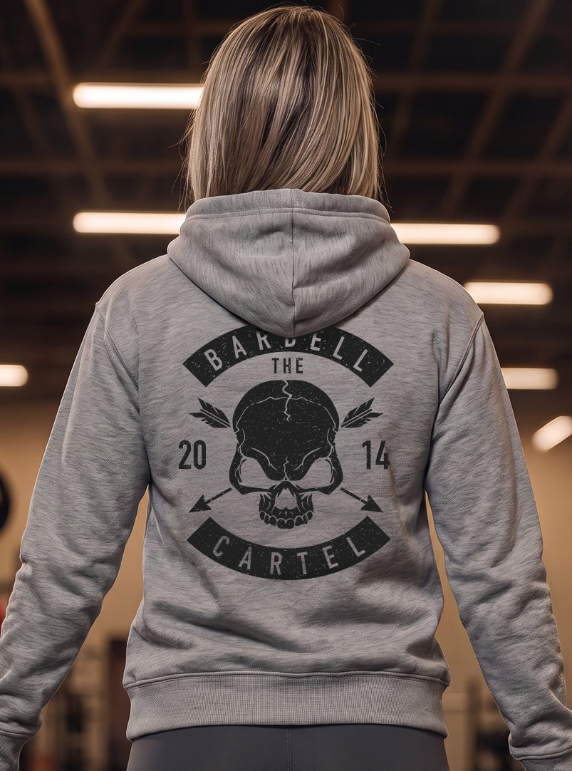 Women's Skull & Arrow Hoodie - Oxford - back view on model