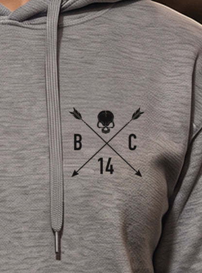 Women's Skull & Arrow Hoodie - Oxford - front view on model