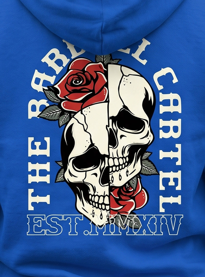 Women's Split Skull Hoodie - Electric Blue (Limited Edition) - back view on model