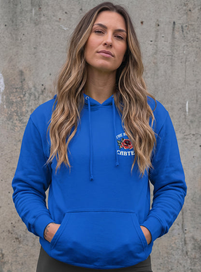 Women's Split Skull Hoodie - Electric Blue (Limited Edition) - front view on model