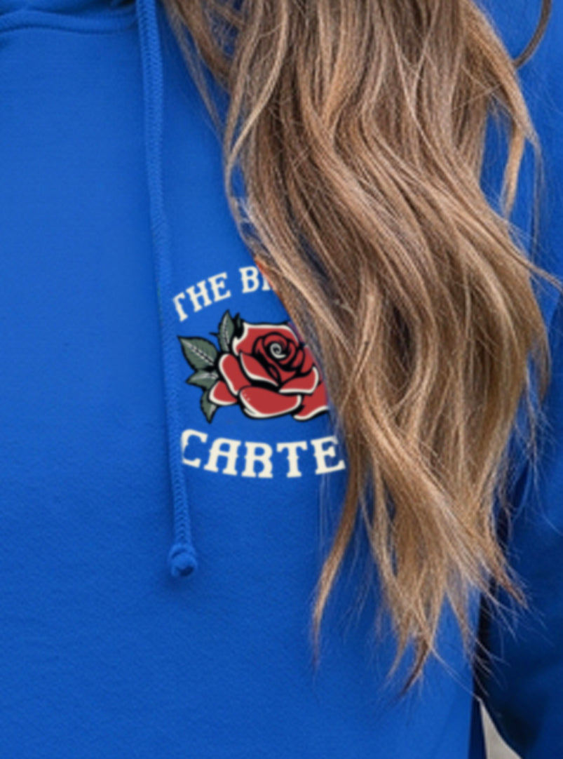Women's Split Skull Hoodie - Electric Blue (Limited Edition) - front view on model