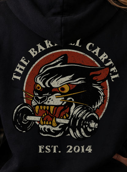 Women's Wild Cat Hoodie - Black - back view on model