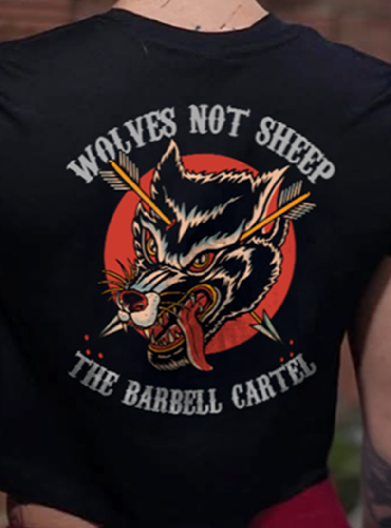 Wolves Crop T-Shirt - Black