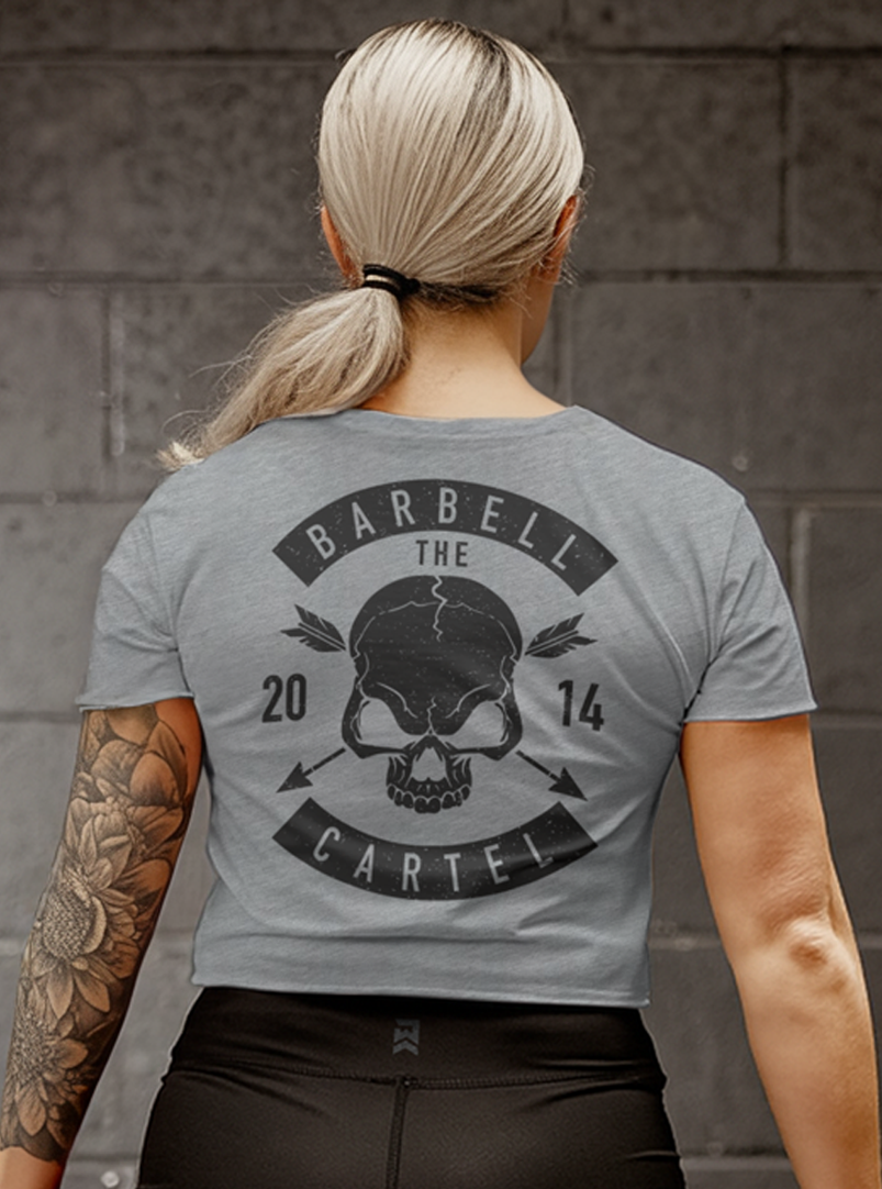 Skull & Arrow Crop T-Shirt - Heather Grey
