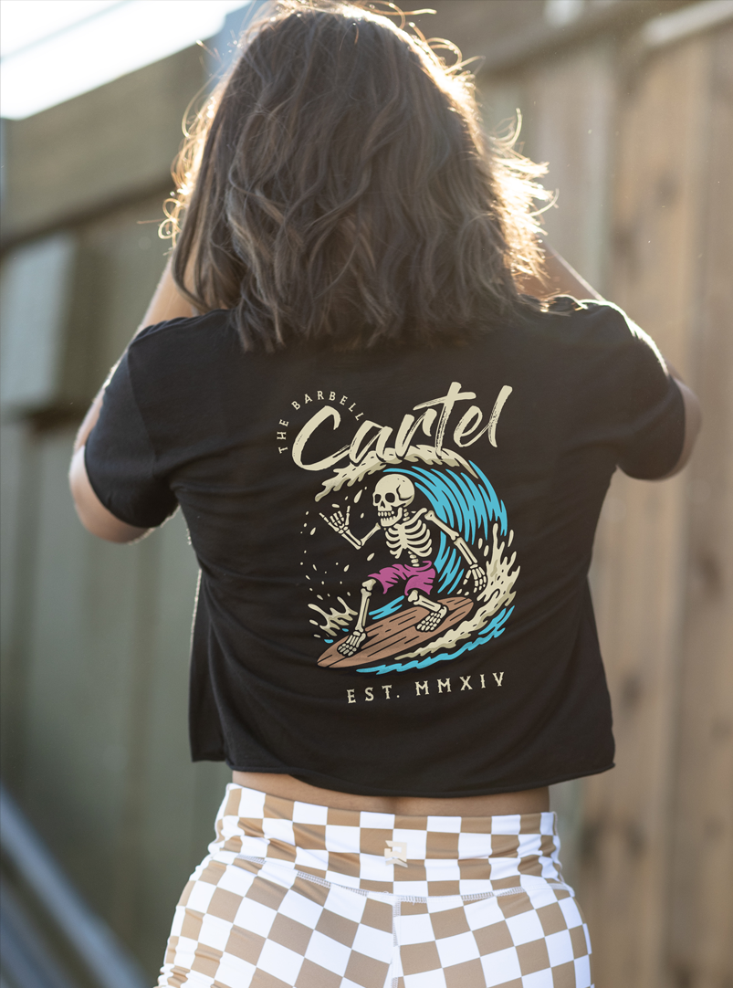 Hang Ten Crop T-Shirt - Black