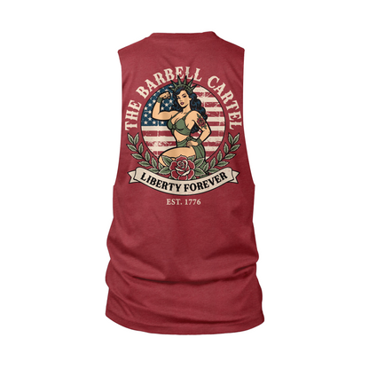 Lady Liberty Cut-Off Tank -  Cardinal (Limited edition)