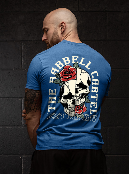 Split Skull T-Shirt - Cool Heather Blue