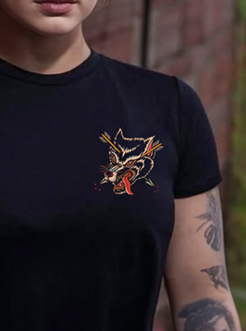 Wolves Crop T-Shirt - Black