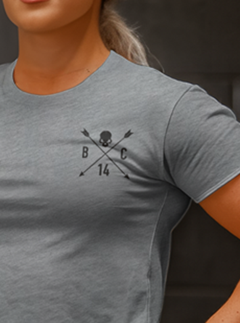 Skull & Arrow Crop T-Shirt - Heather Grey