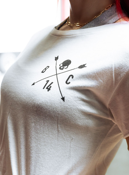 Skull & Arrow Crop T-Shirt - White