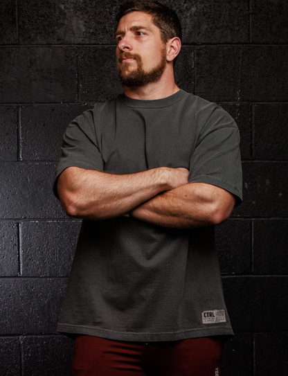 Control Oversized Heavyweight Tee - Vintage Black