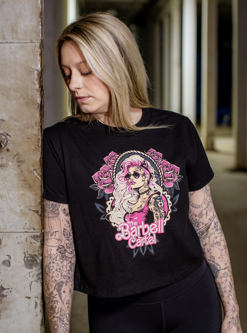 Bar-B Crop T-Shirt - Black