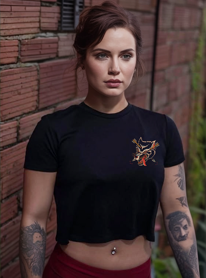 Wolves Crop T-Shirt - Black