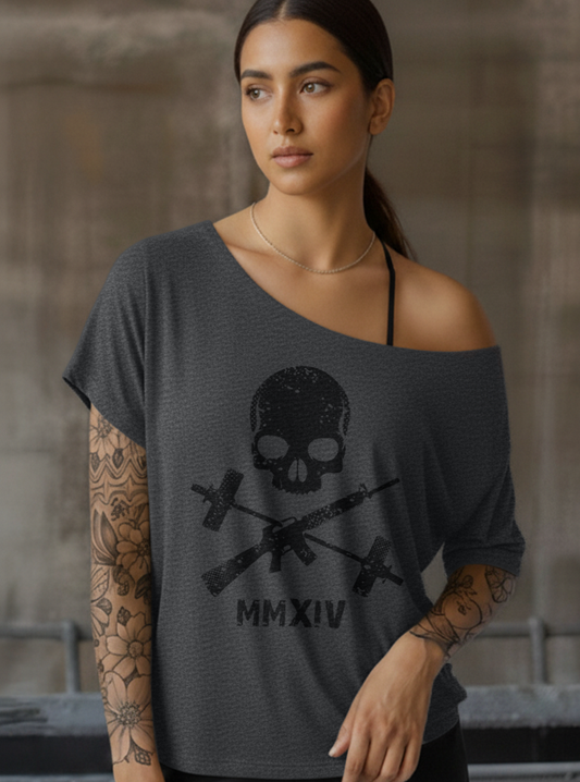 Hot Crossed Guns Street Cut T-Shirt - Charcoal (Limited Edition)