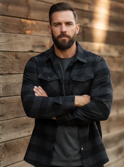 Men's Forester Flannel - Charcoal/Black Buffalo Plaid