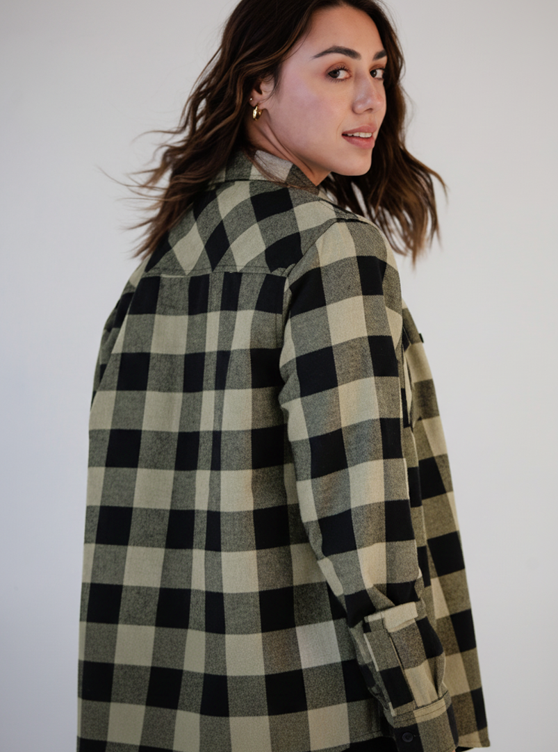 Women's Forester Flannel - Olive/Black Buffalo Plaid