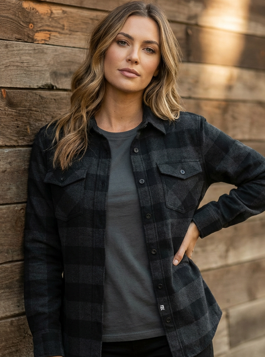 Women's Forester Flannel - Charcoal/Black Buffalo Plaid