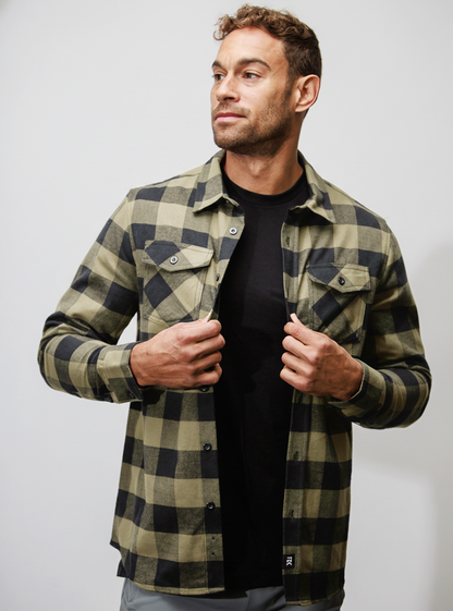 Men's Forester Flannel - Olive/Black Buffalo Plaid