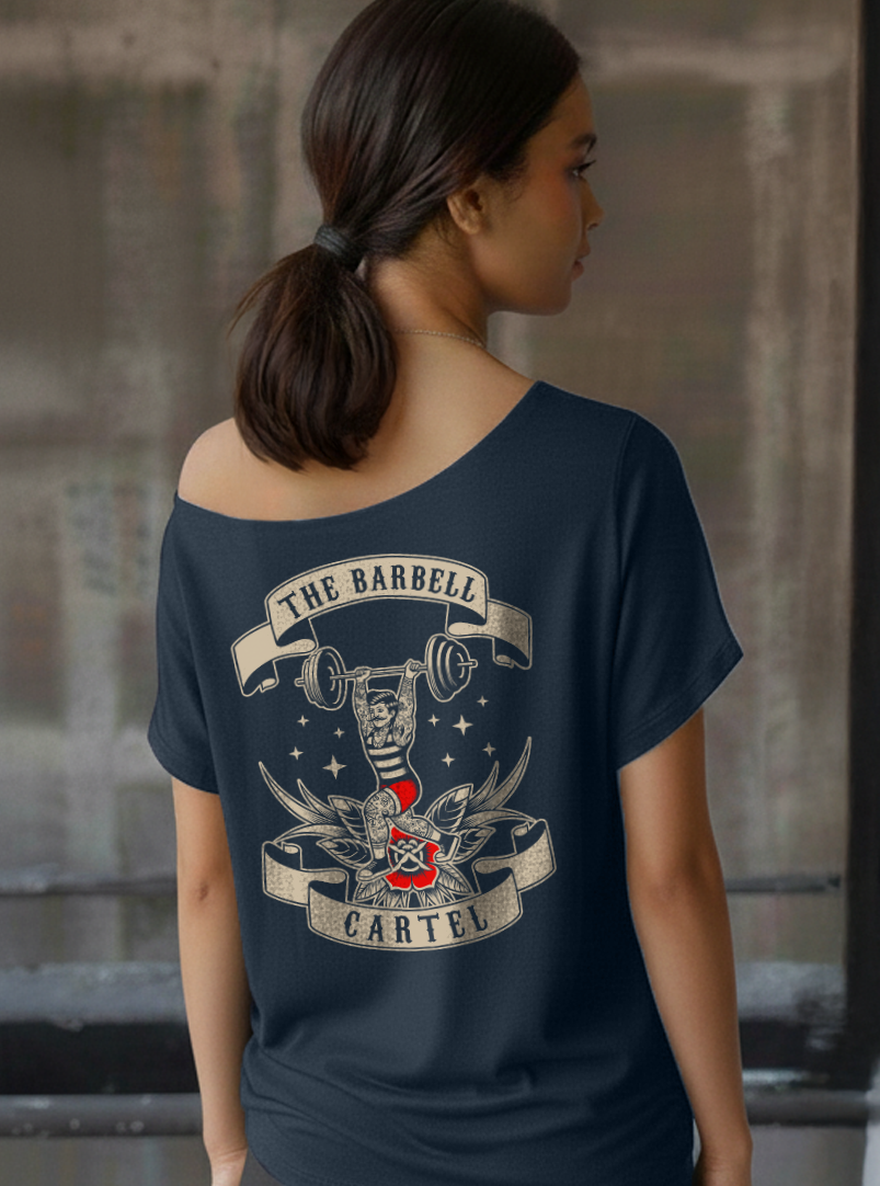 Old School Street Cut T-Shirt - Navy