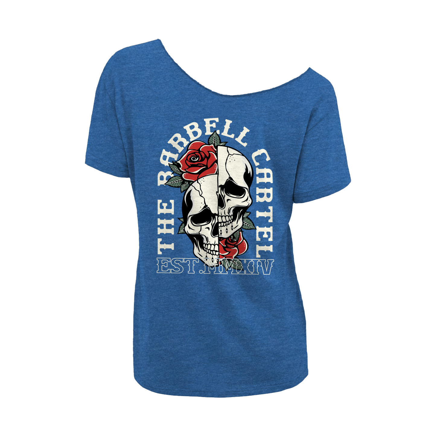 Split Skull Street Cut T-Shirt - Cool Heather Blue